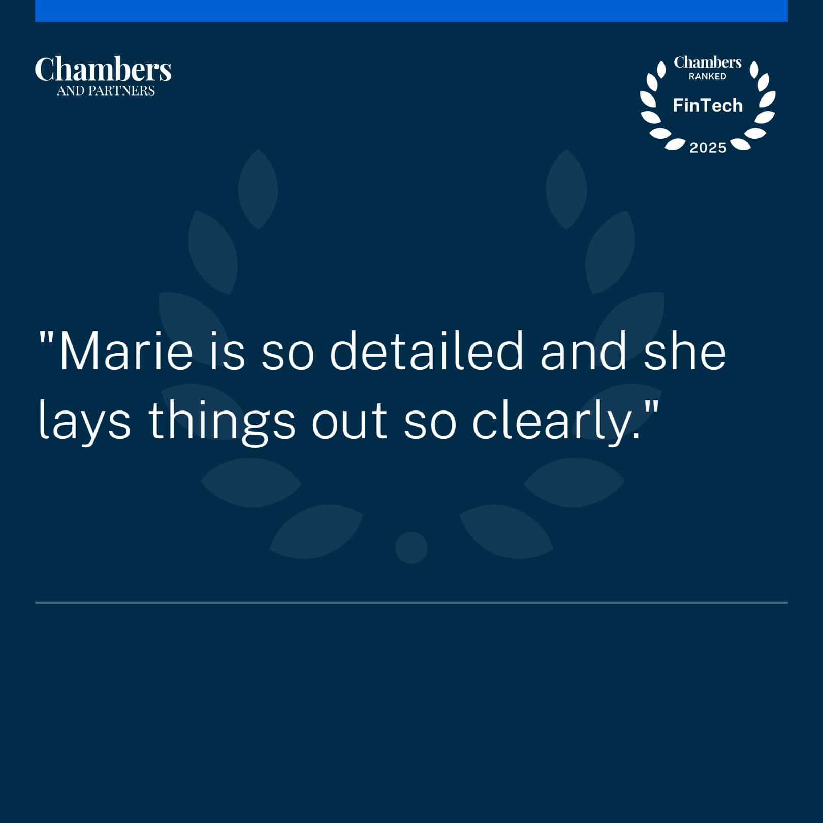 Chambers FinTech Award - EY Law Austria 2025 - MARIE Winter