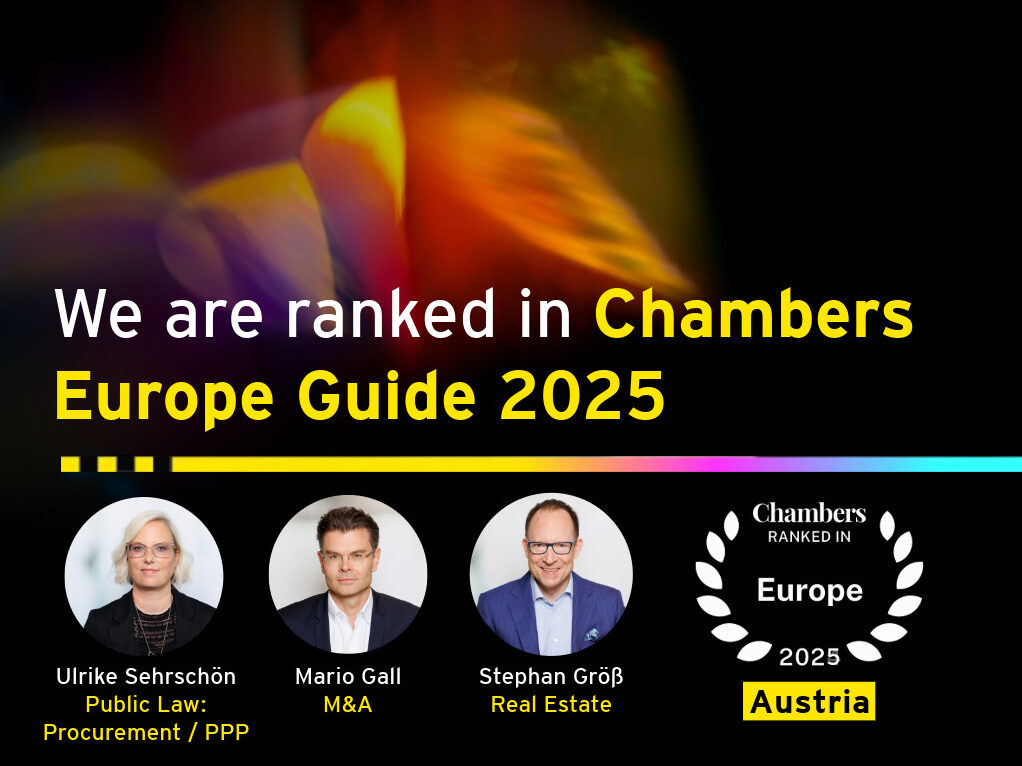 EY Law Chambers 2025 Austria  - Ulrike Sehrschoen, Mario Gall, Stephan Groess, Chambers Real Estate Austria 2025, Chambers M&A Austria 2025, Chambers Public Law 2025 Austria